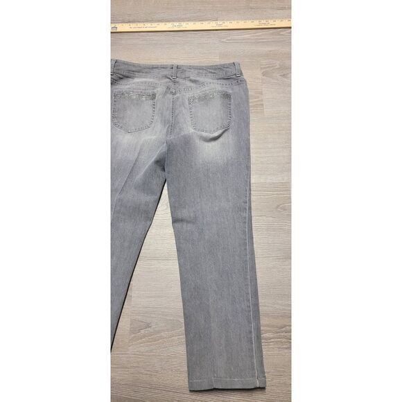 Chico's Additions Women's Black Gray Faded Jeans‎ Chico's Size 2 - Picture 13 of 15